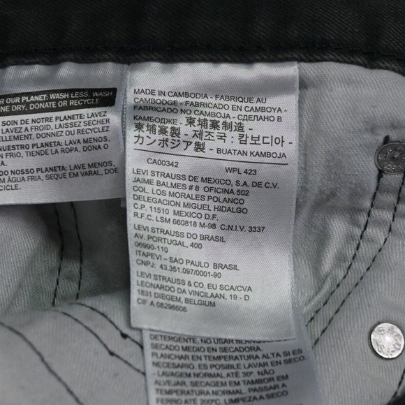Levi's 40 x 32 505 Regular Fit Straight Dark Gray Denim Jeans - Picture 3 of 7